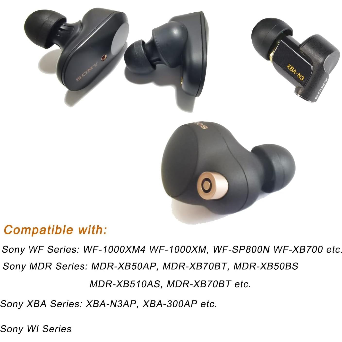 Puntas de oído de silicona Mijusun para auriculares Sony WF y MDR