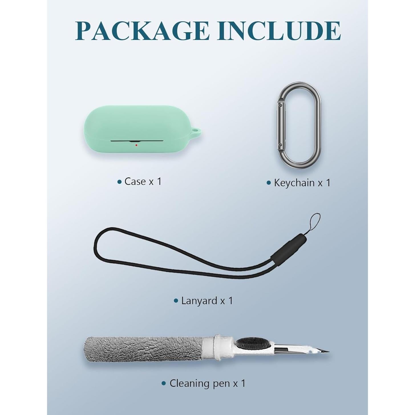 Funda de silicona WUNIAK para auriculares Sony WF-C700N verde menta