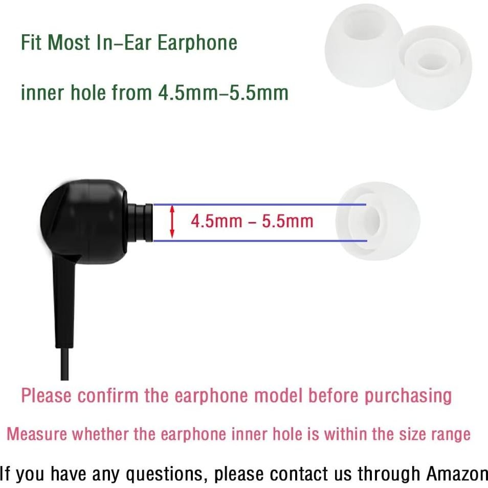 Consejos de Silicona para Auriculares Intrauditivos WKYMY - 10 Pares Blancos