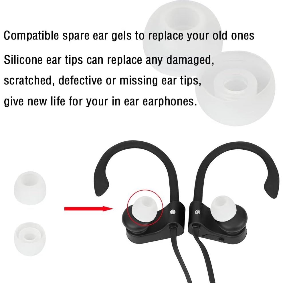 Consejos de Silicona para Auriculares Intrauditivos WKYMY - 10 Pares Blancos