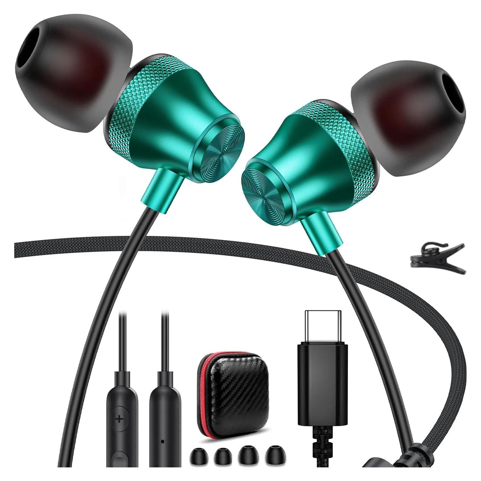 Auriculares USB C TOPAUX In-Ear con Micrófono y Control de Volumen