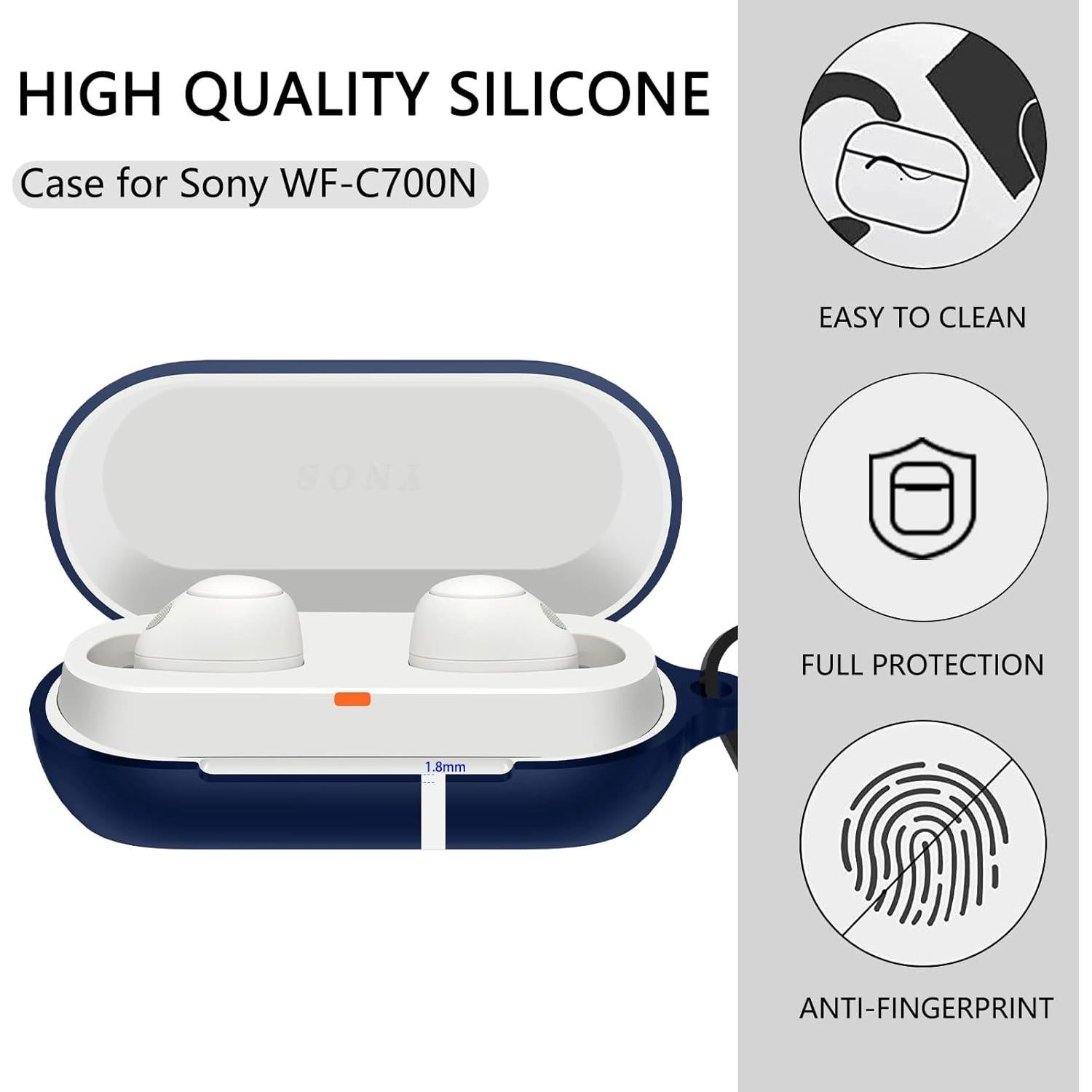 Funda Protectora Silicona LDSXAY para Sony WF-C700N Azul