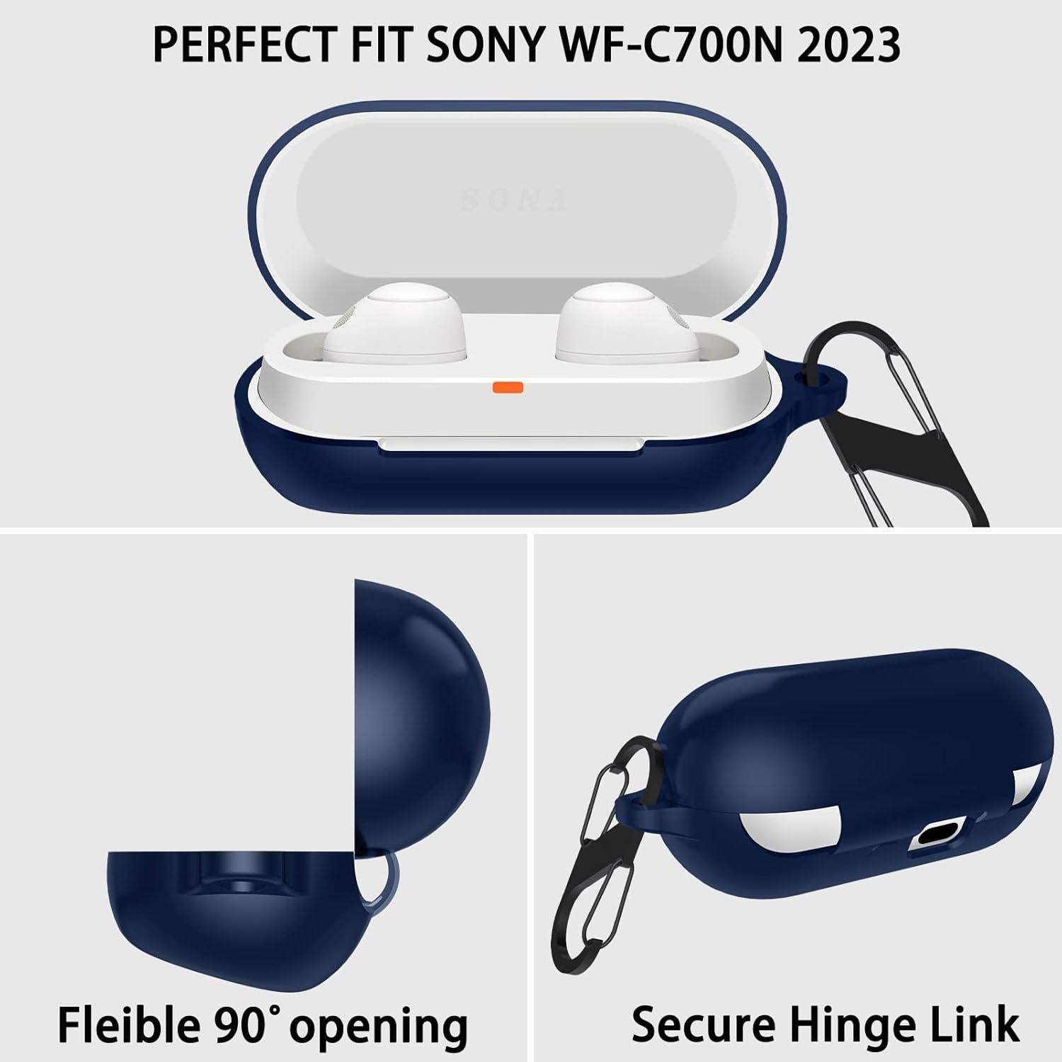 Funda Protectora Silicona LDSXAY para Sony WF-C700N Azul