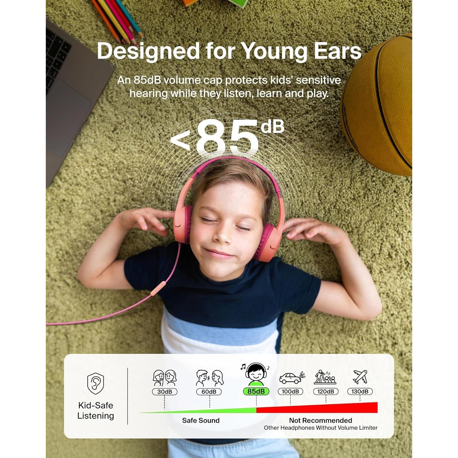 Auriculares con cable Belkin SoundForm Mini para niños Rosa