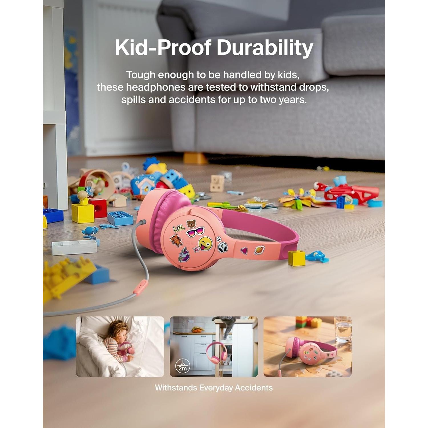 Auriculares con cable Belkin SoundForm Mini para niños Rosa