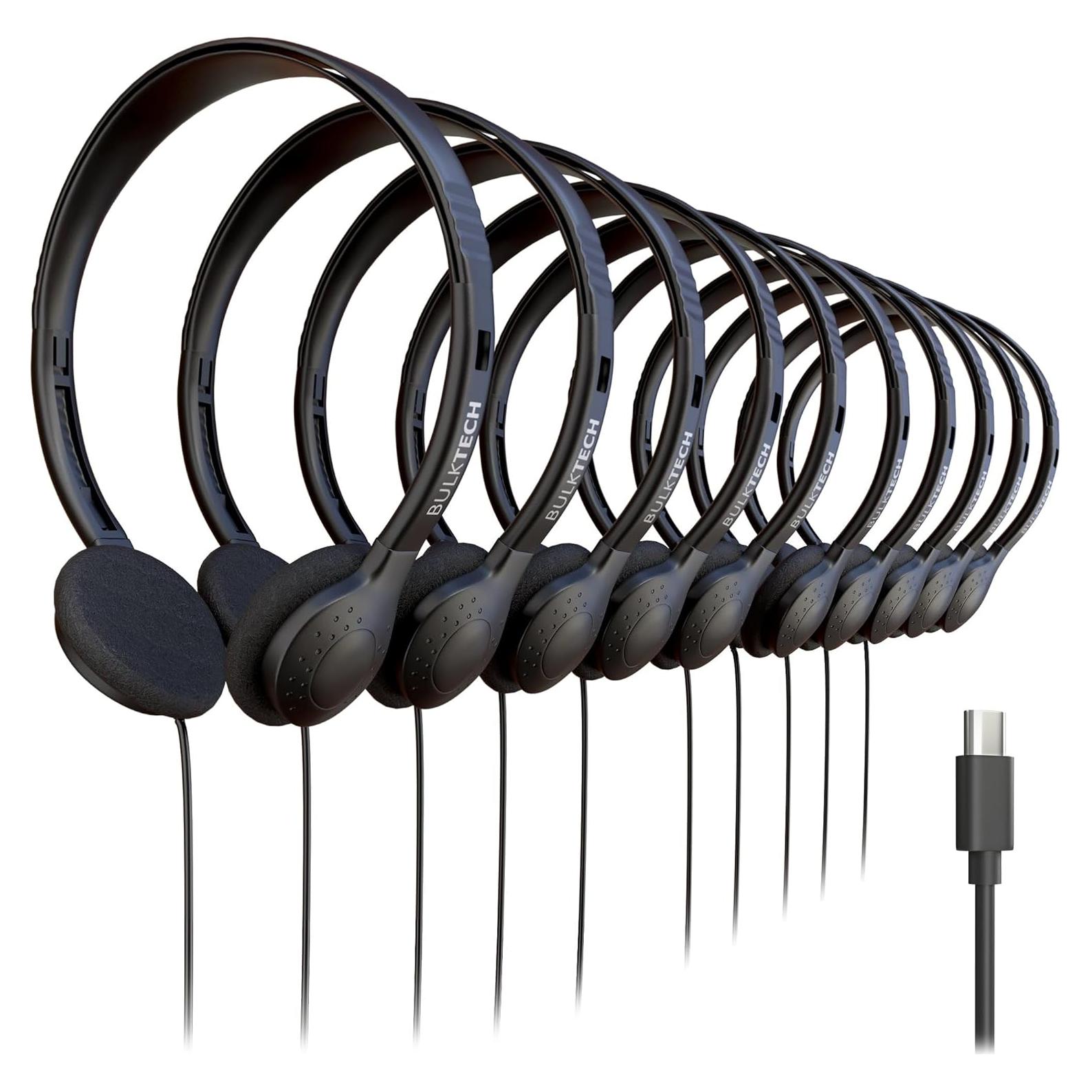 Auriculares con Cable Bulktech Tipo-C Sobre la Oreja - Paquete de 10