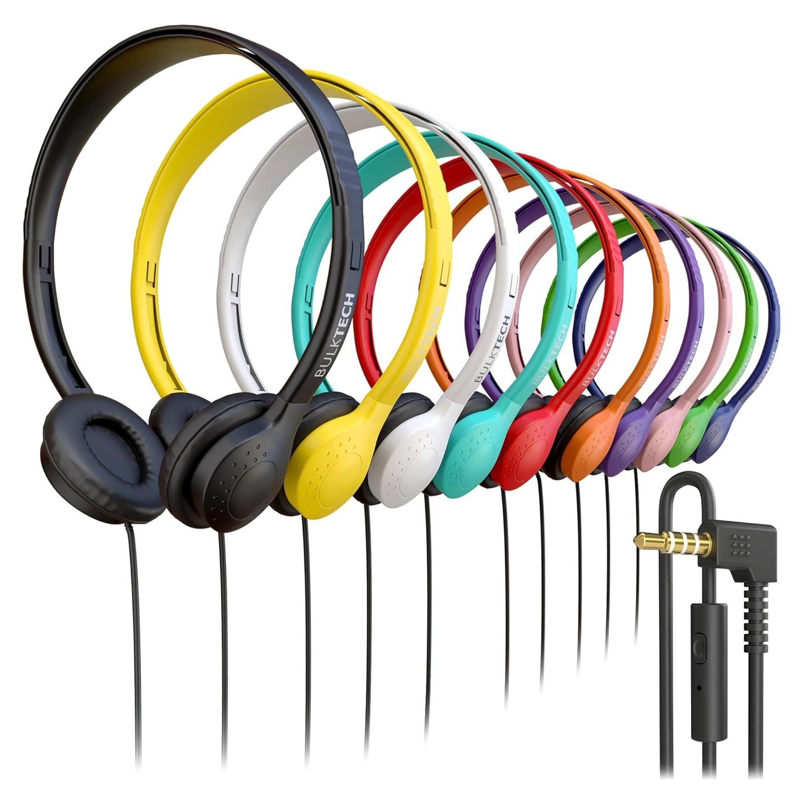 Paquete de 20 Auriculares de Cuero Bulktech con Micrófono