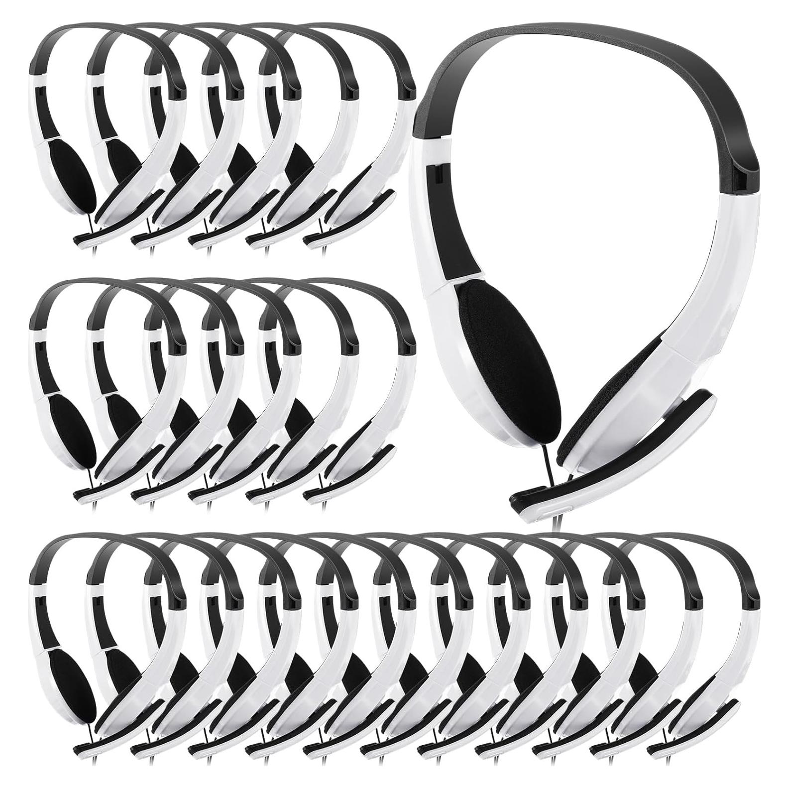 Paquete de 20 Auriculares con Micrófono Saysurey Blancos
