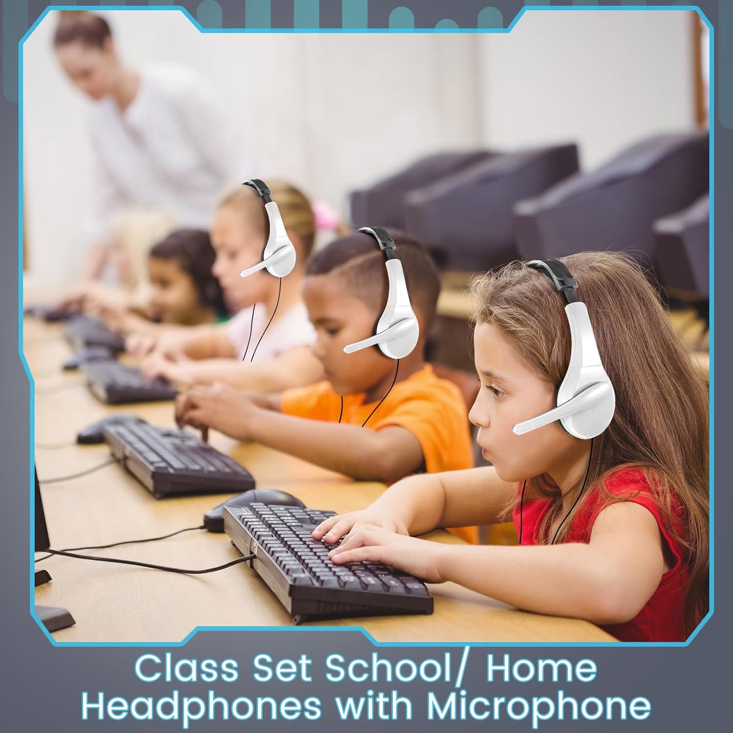 Paquete de 20 Auriculares con Micrófono Saysurey Blancos