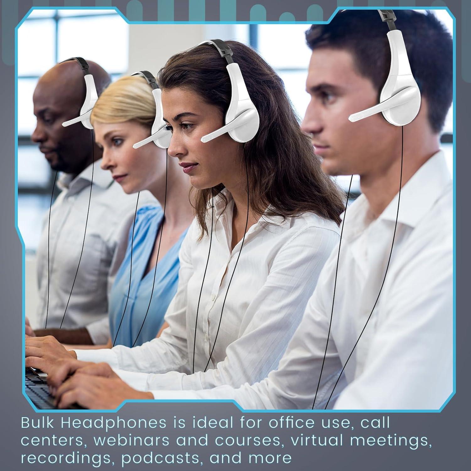 Paquete de 20 Auriculares con Micrófono Saysurey Blancos