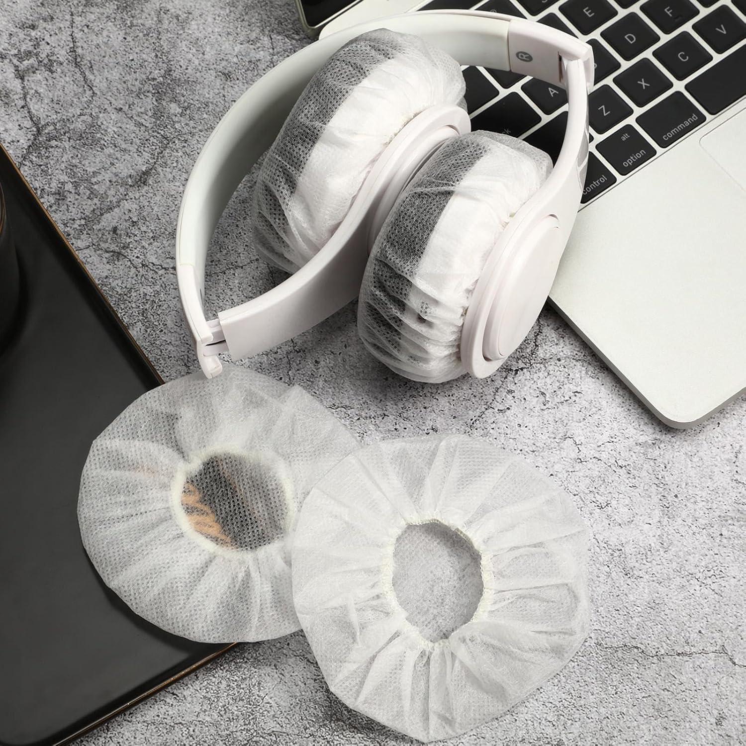 Cubiertas Desechables para Auriculares BBTO 200 Piezas 11 cm Blanco
