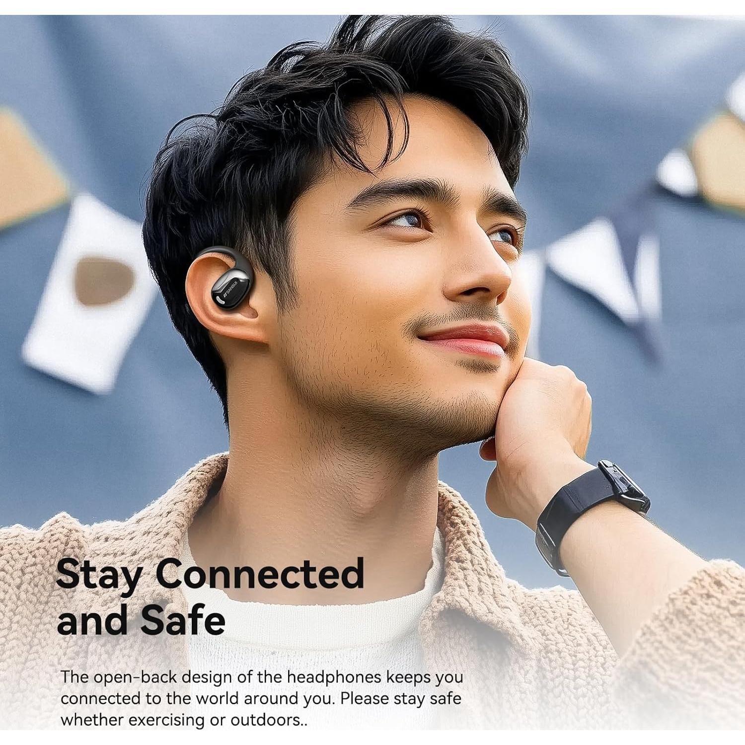 Auriculares SANSUI W93 Inalámbricos Bluetooth 5.4 56h Negro