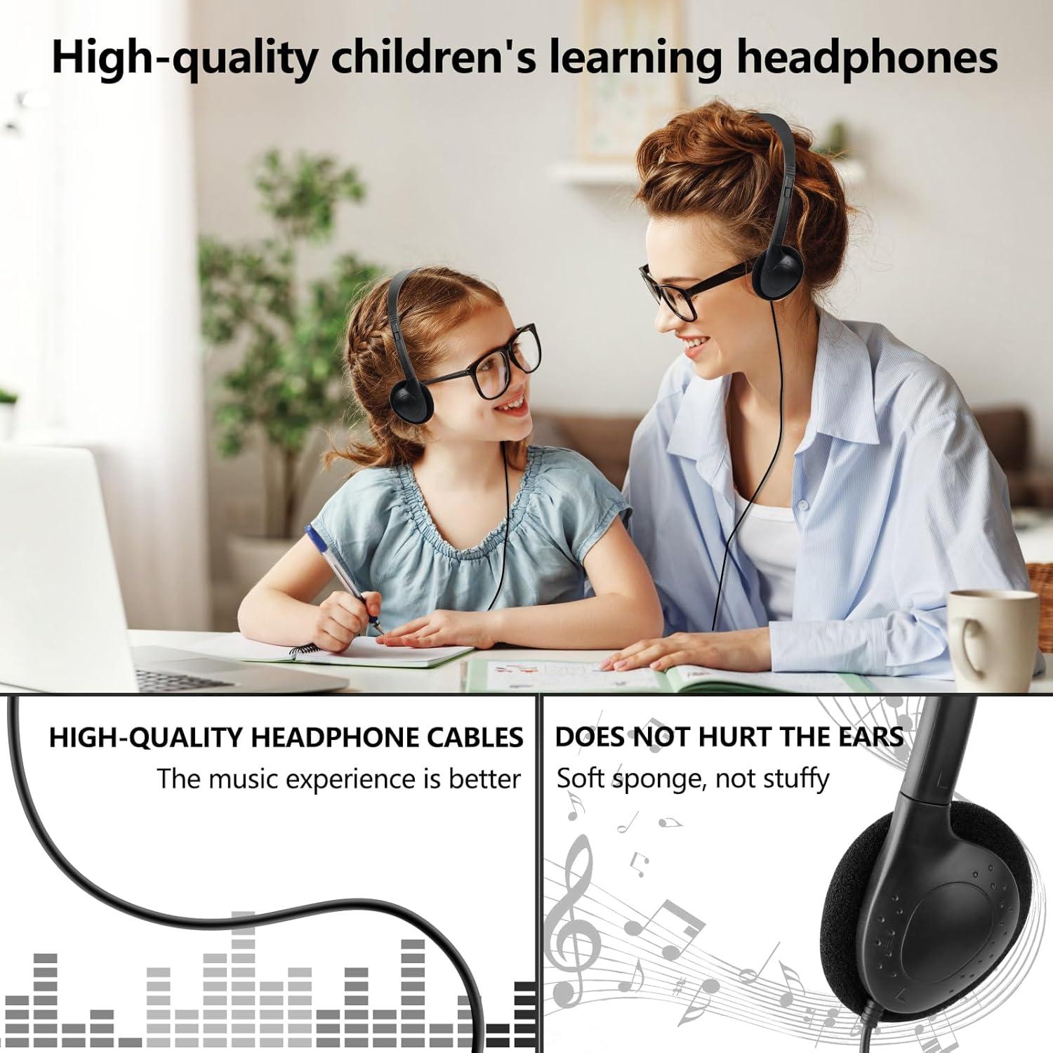 Auriculares USB C CNSZSLZ para Niños - 10 Paquetes para Aula