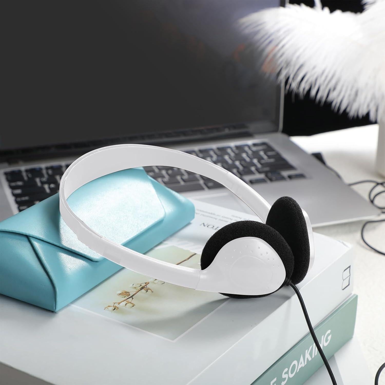 Auriculares Cableados Flutesan Pack 20 para Aula y Biblioteca - Blanco