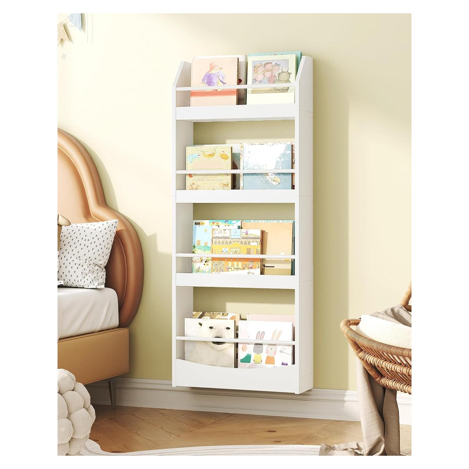 Estantería Infantil Montada en Pared CHOEZON 4 Niveles Blanca