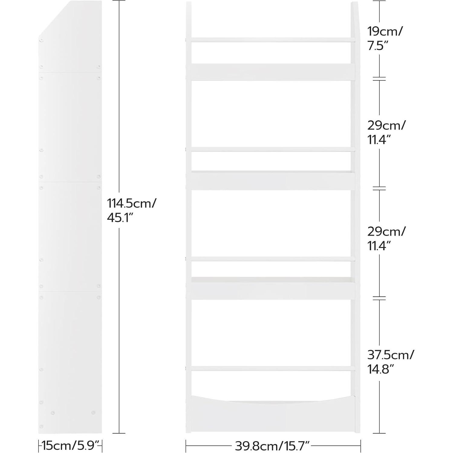 Estantería Infantil Montada en Pared CHOEZON 4 Niveles Blanca