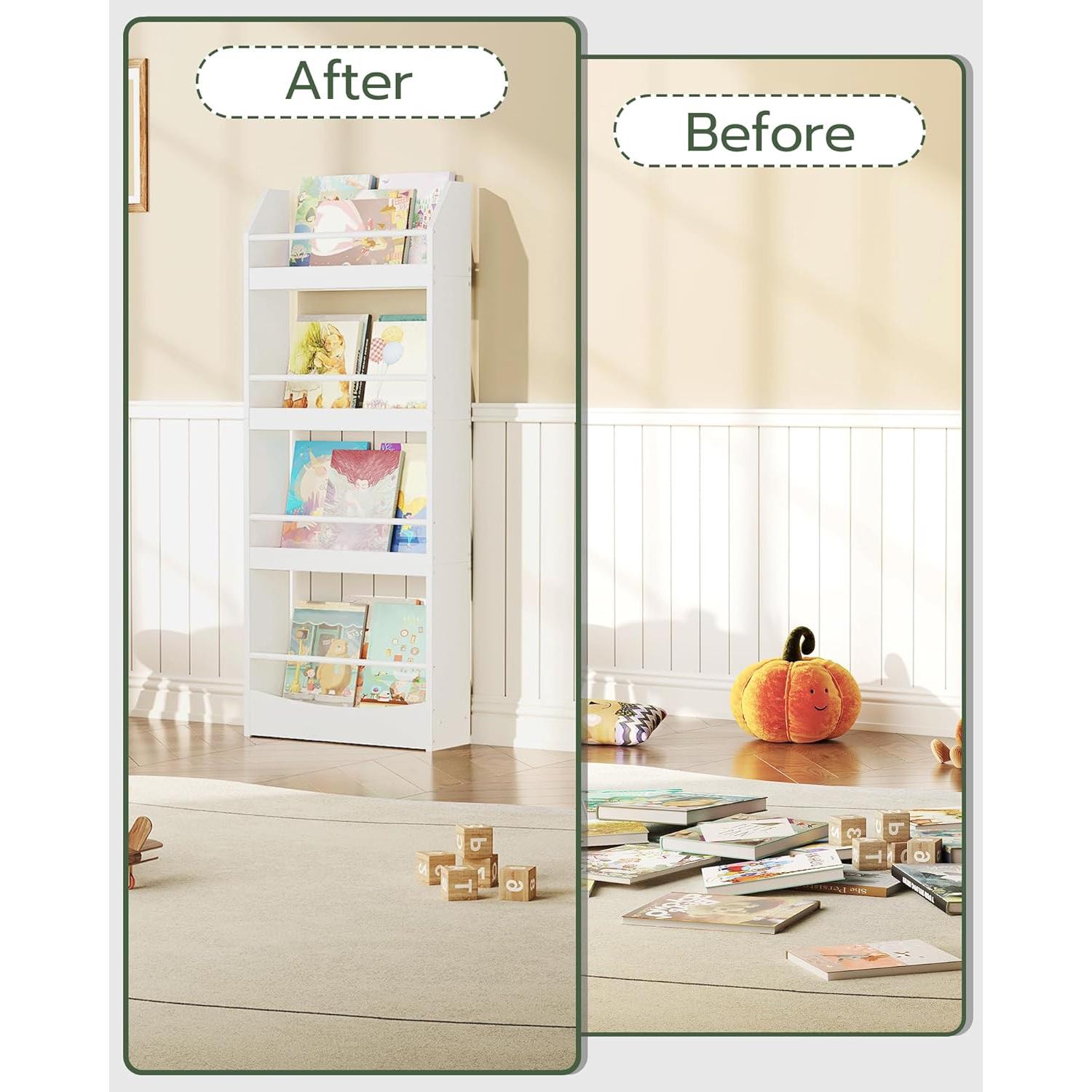 Estantería Infantil Montada en Pared CHOEZON 4 Niveles Blanca