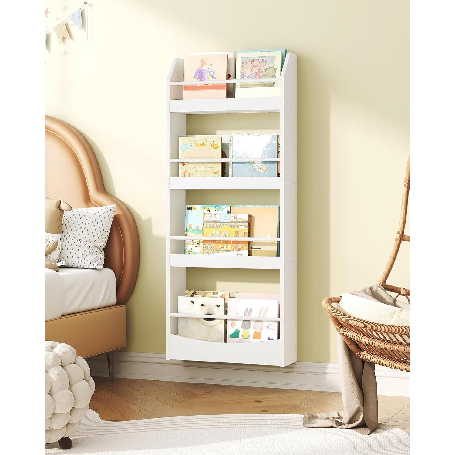 Estantería Infantil Montada en Pared CHOEZON 4 Niveles Blanca