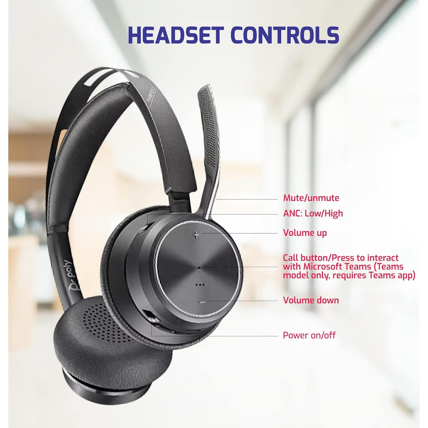 Auricular Estéreo Bluetooth Poly Voyager Focus 2 UC USB-A