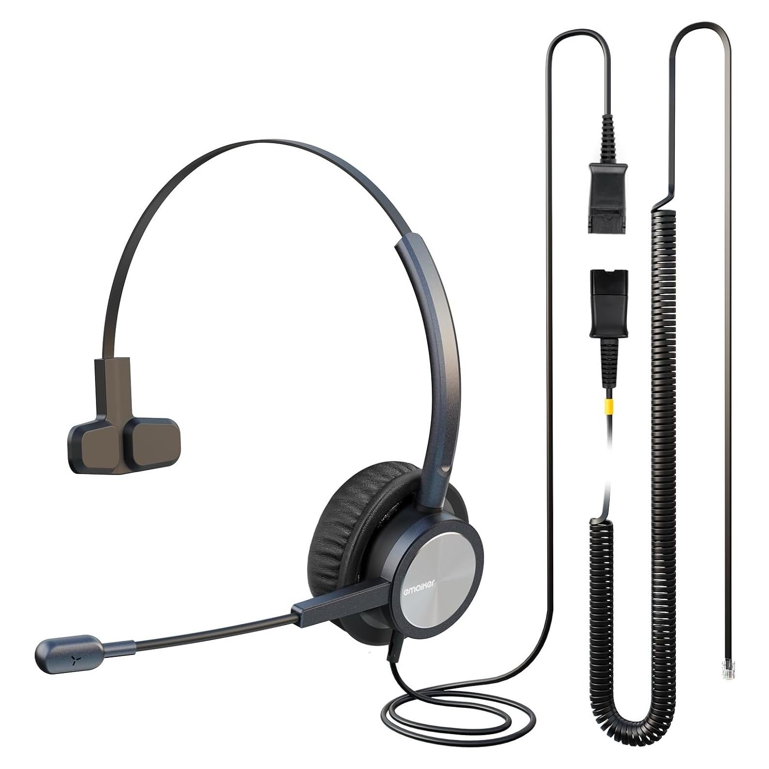 Auricular de Teléfono Emaiker Un Oído con Cancelación de Ruido RJ9