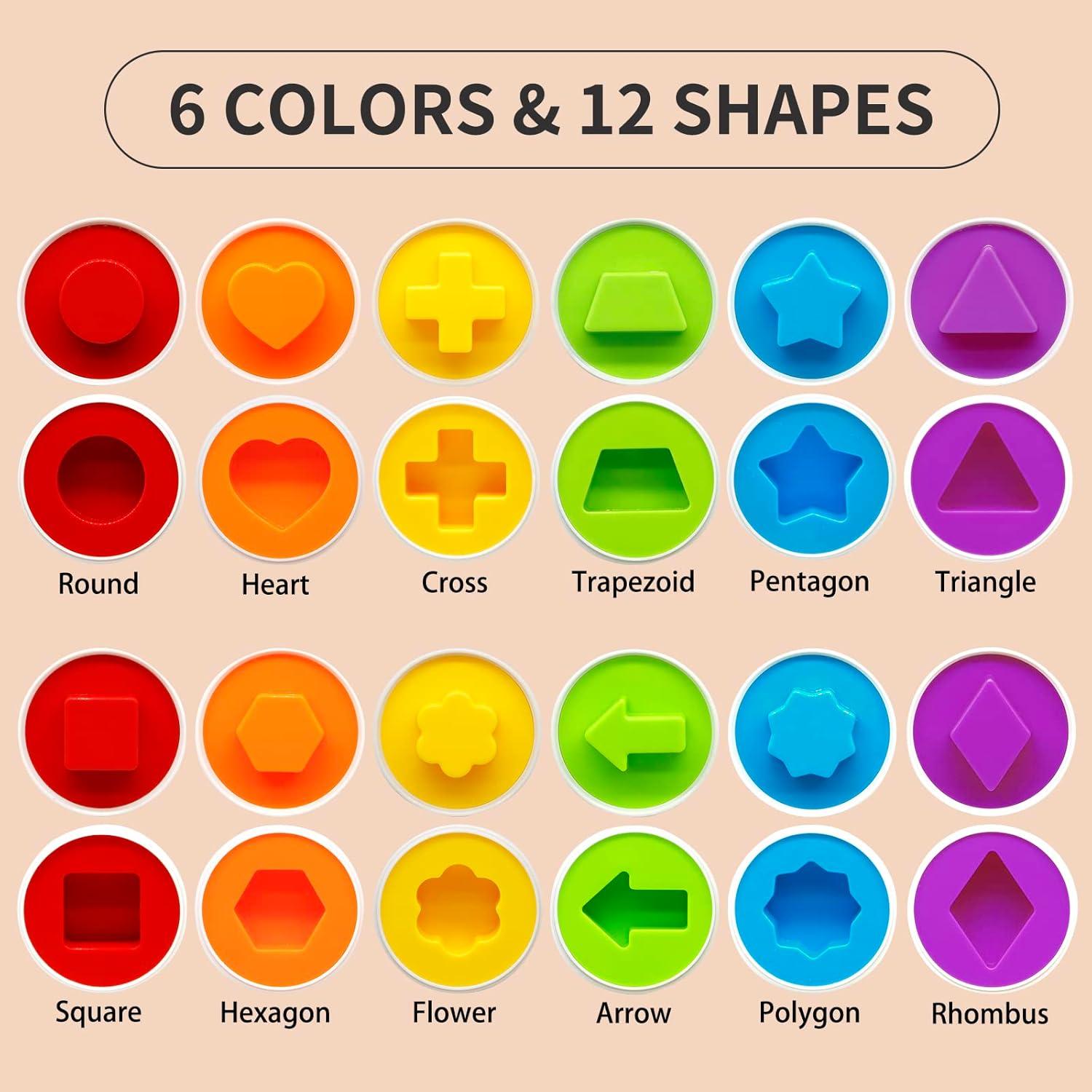 Juguete Educativo MOONTOY Huevos de Emparejamiento 12PCS