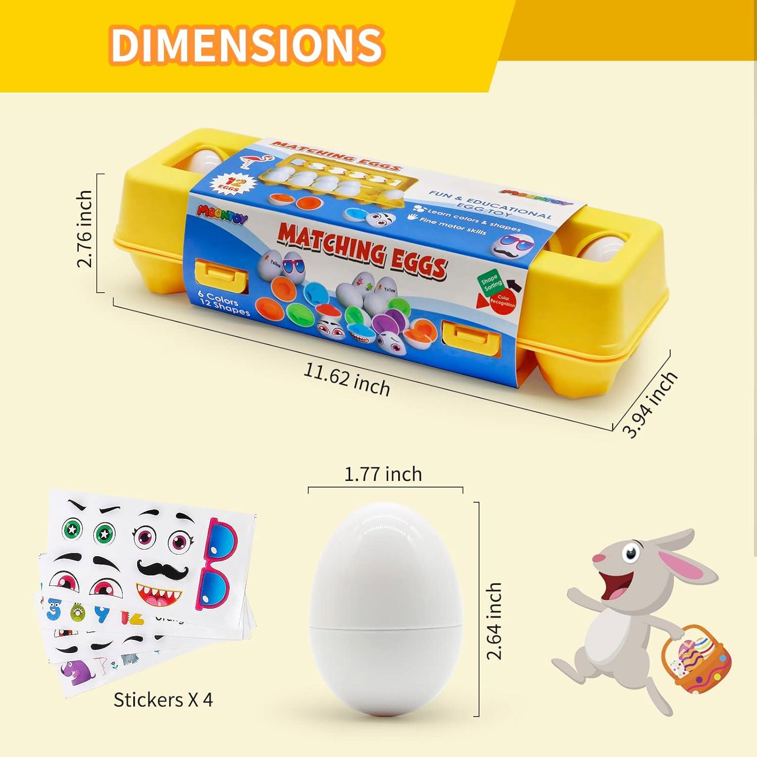 Juguete Educativo MOONTOY Huevos de Emparejamiento 12PCS