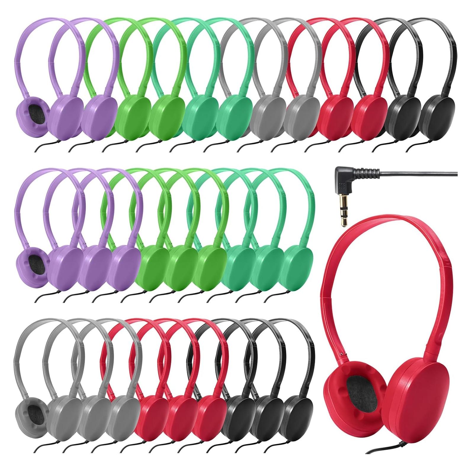 Auriculares con Cable Flutesan para Niños - Paquete de 30 Multicolores