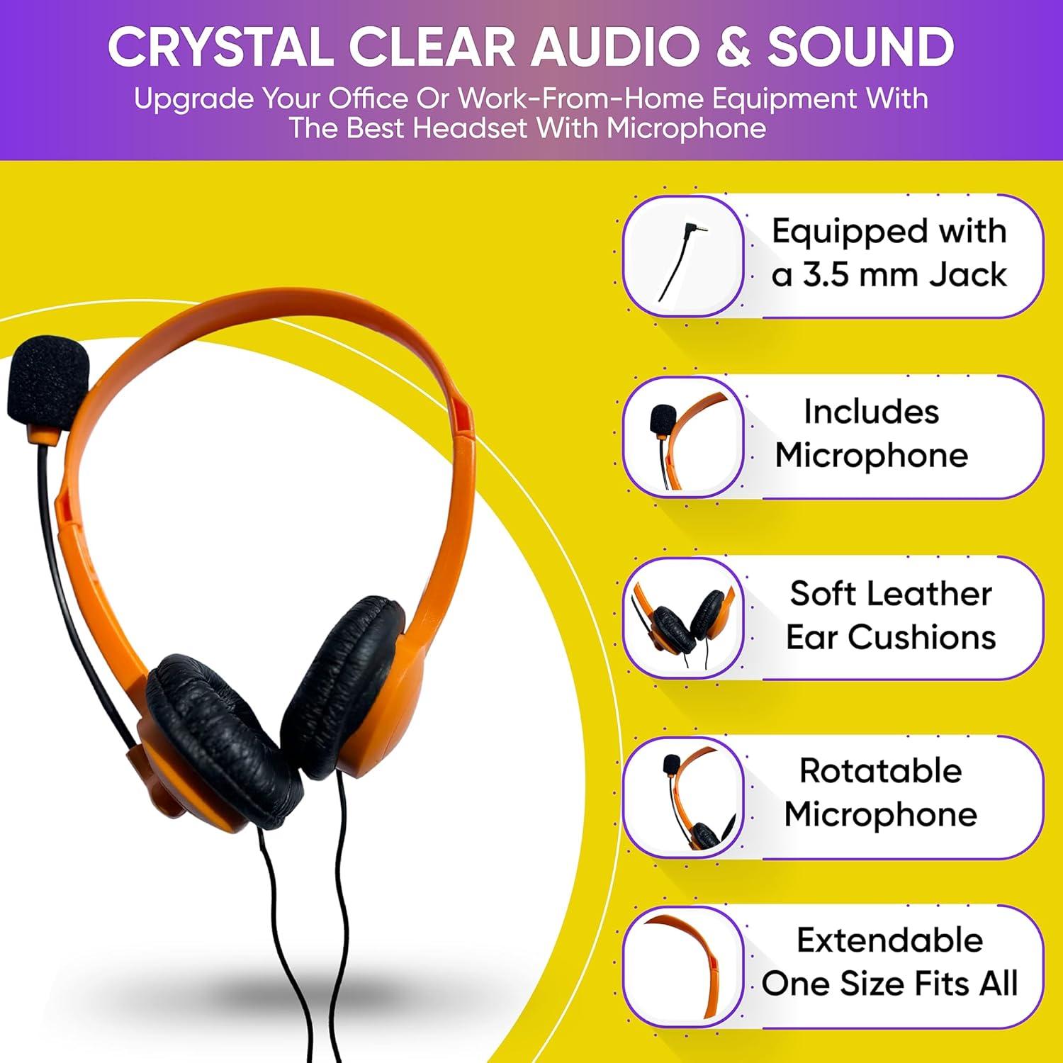 Auriculares de Cuero Bulktech con Micrófono - Paquete de 10