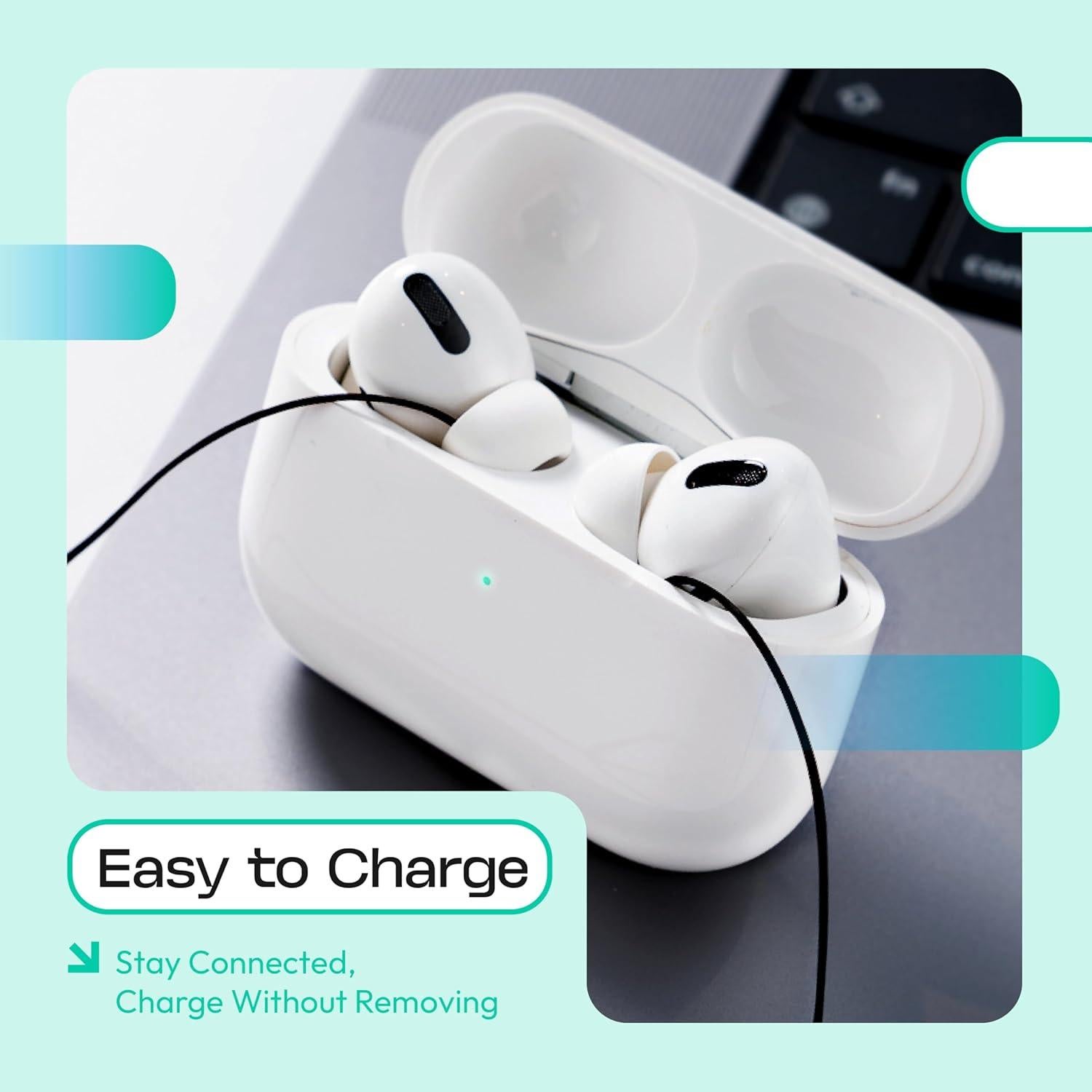 Correa Anti-Pérdida PodString para Auriculares Inalámbricos - Negro