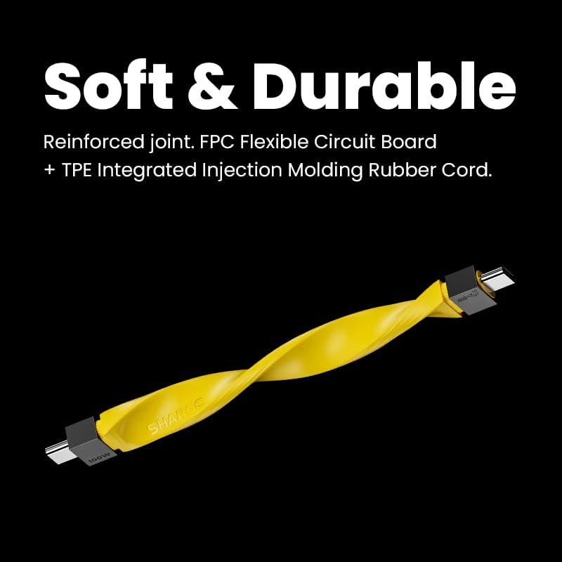 Cable USB C a USB C 0.14m 10Gbps 100W Sharge Amarillo