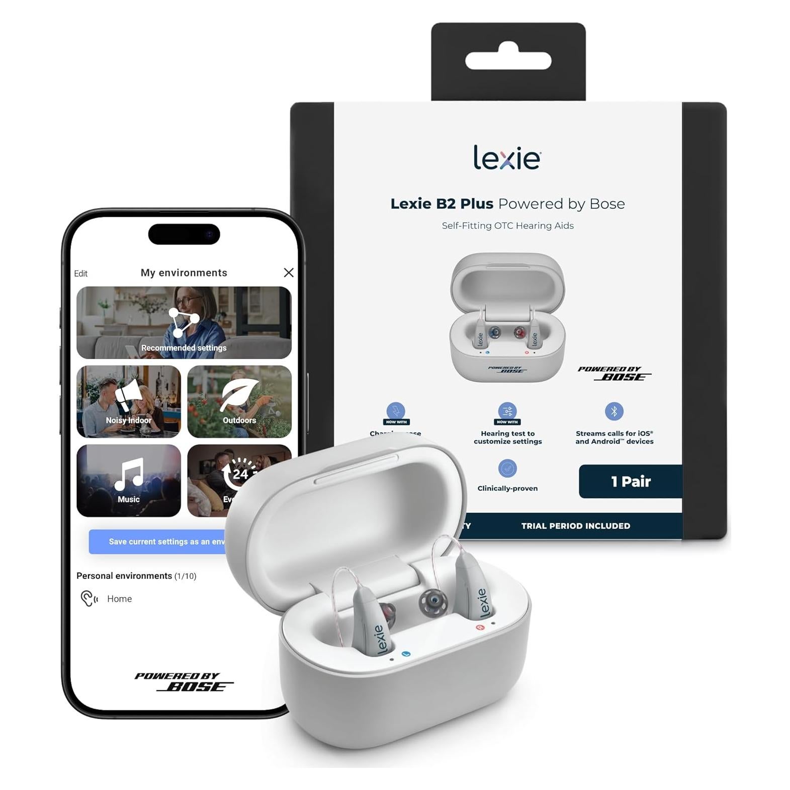 Audífonos Lexie B2 Plus Bose - Recargables OTC para Pérdida Auditiva