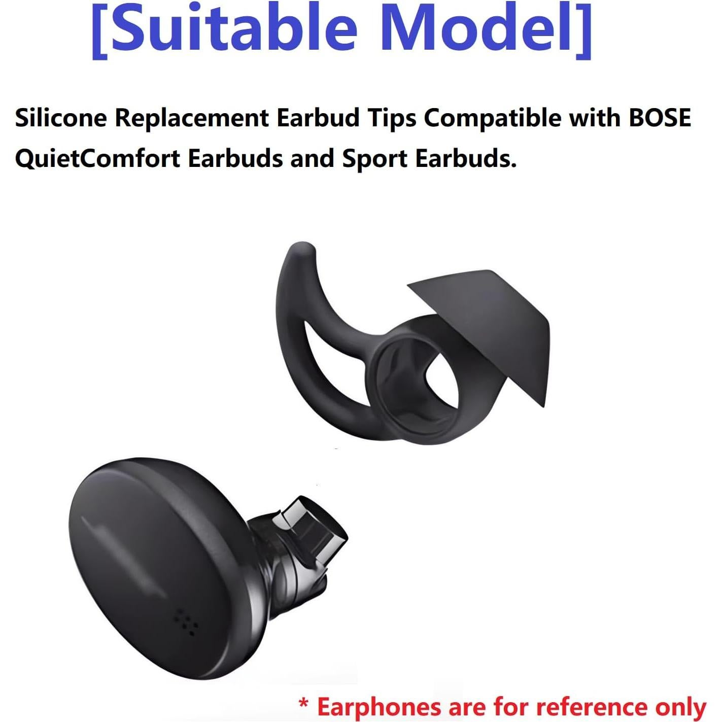 Puntas de Silicona para Auriculares Bose QuietComfort - 3 Pares S M L Negro