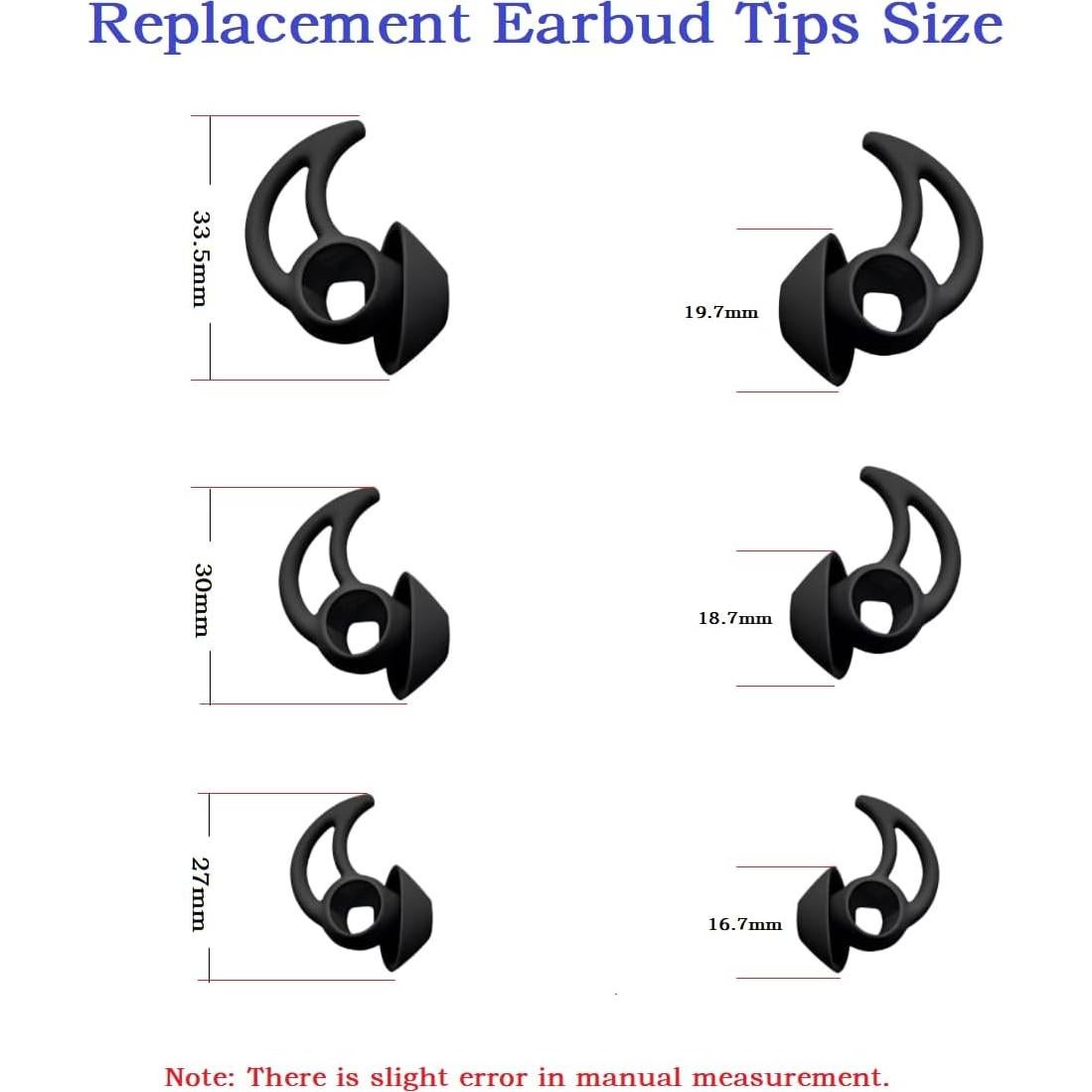 Puntas de Silicona para Auriculares Bose QuietComfort - 3 Pares S M L Negro