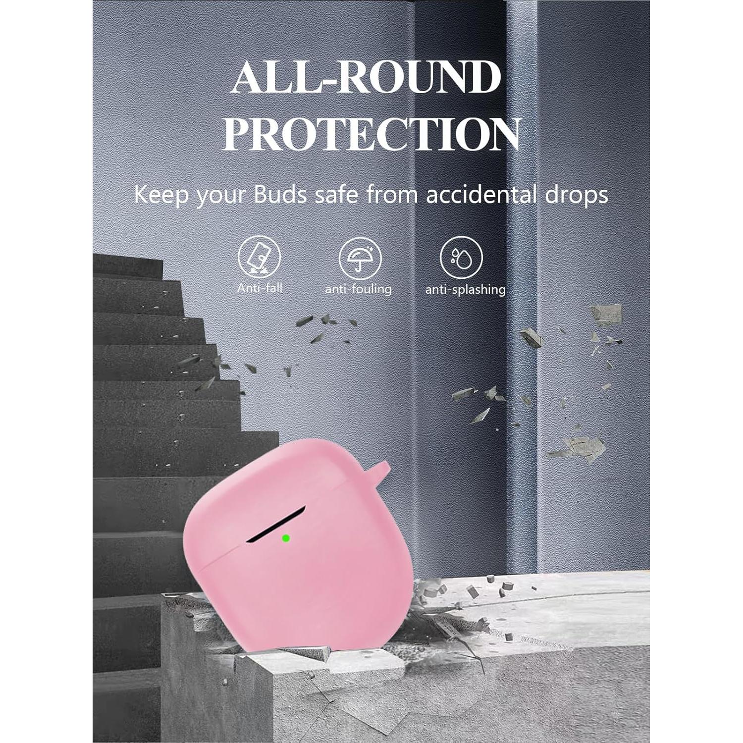 Funda de silicona WUNIAK para Bose QuietComfort Earbuds II Rosa