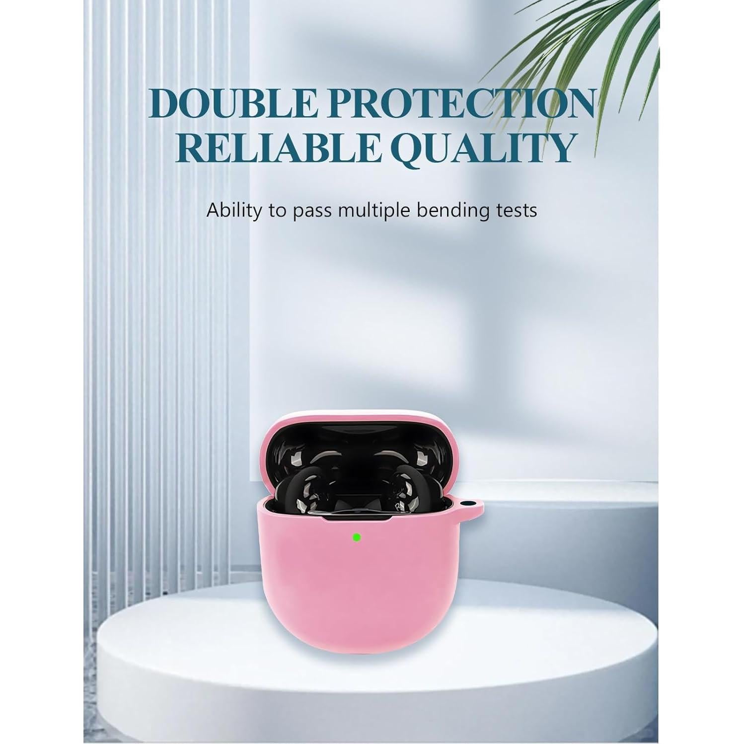 Funda de silicona WUNIAK para Bose QuietComfort Earbuds II Rosa