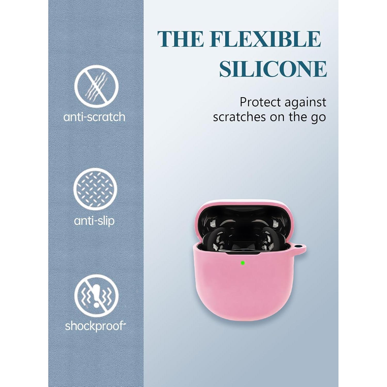 Funda de silicona WUNIAK para Bose QuietComfort Earbuds II Rosa