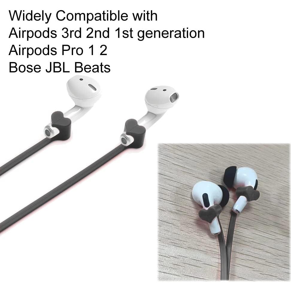 Correas Magnéticas Antipérdida CLAIOL para AirPods - 2 Pcs Negro