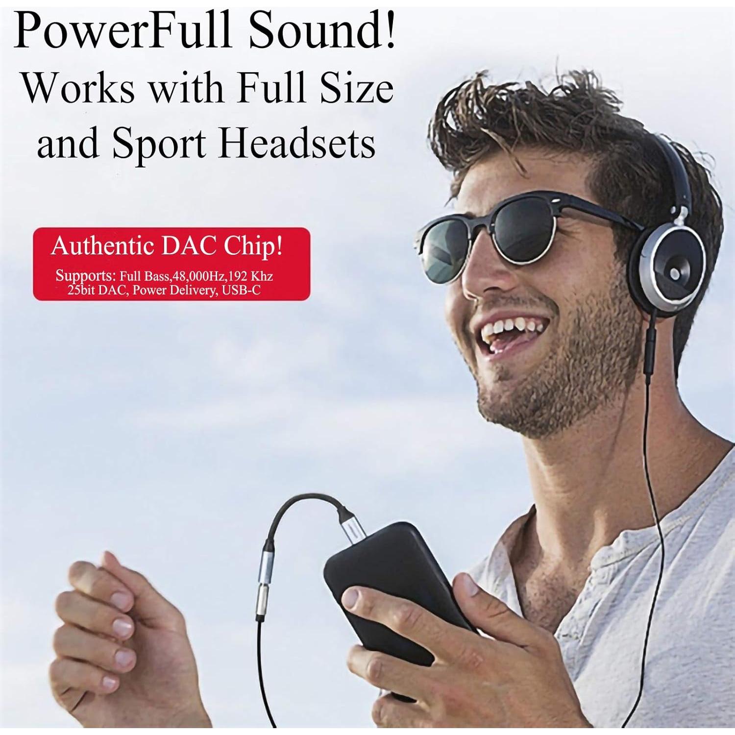 Adaptador USB C a 3.5mm Tek Styz - 2 Piezas Blanco