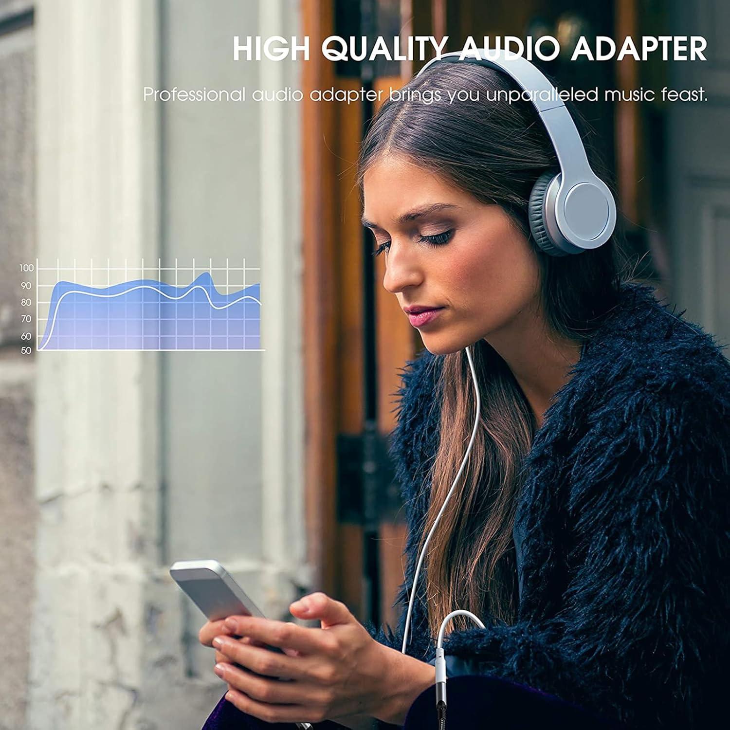 Adaptador USB C a 3.5mm Tek Styz - 2 Piezas Blanco