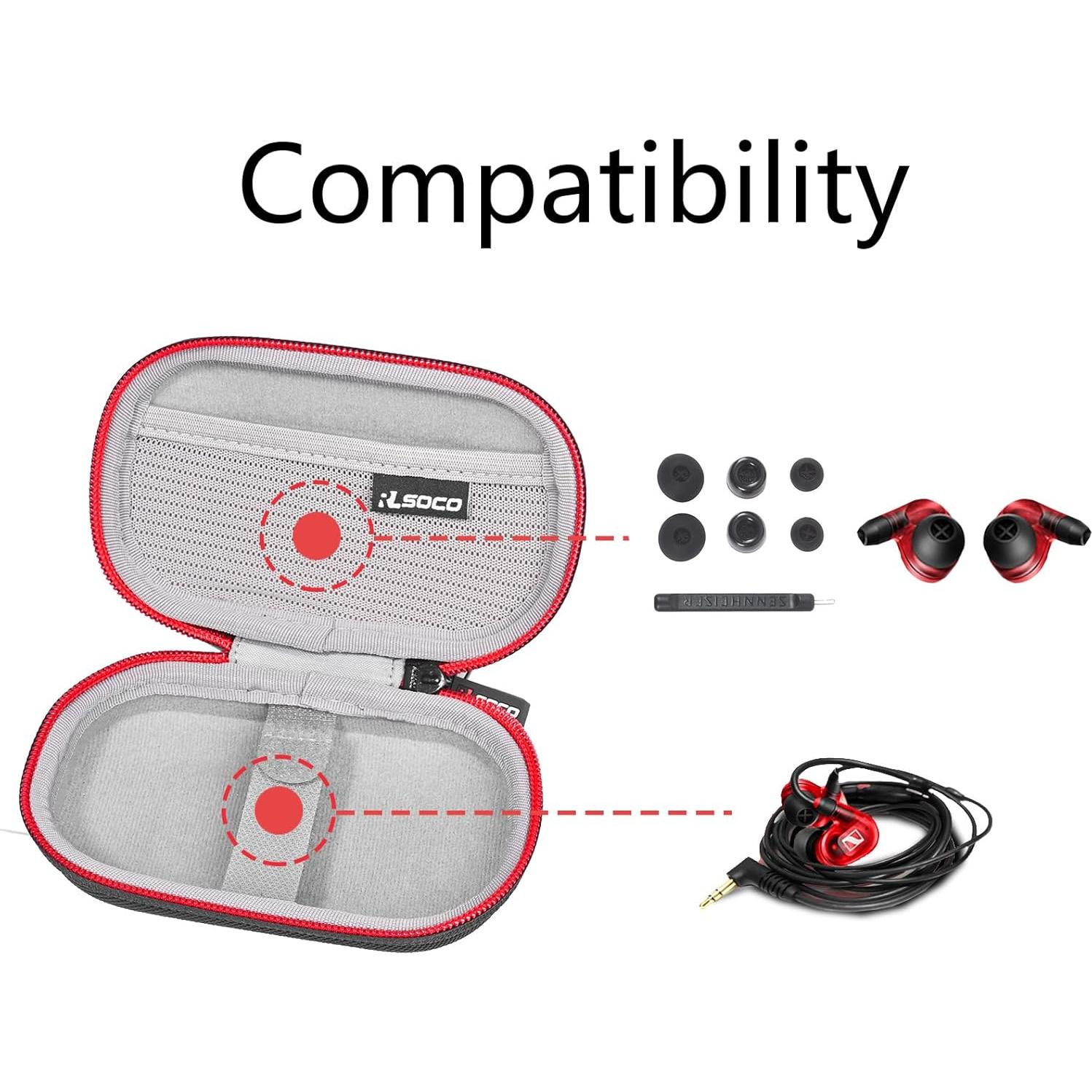 Funda Dura RLSOCO para Auriculares Sennheiser y Shure - Negro