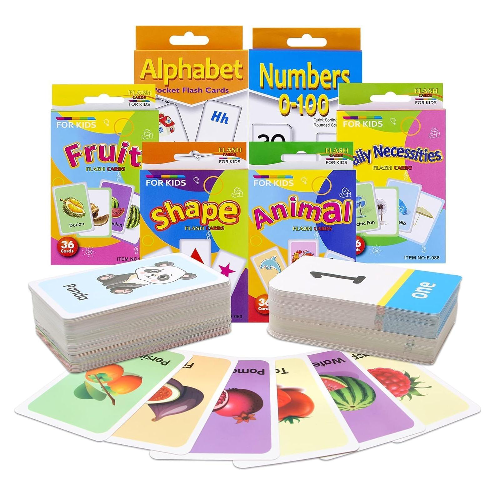 Conzy Tarjetas Flash Educativas para Niños 3+ Años - 247 Piezas