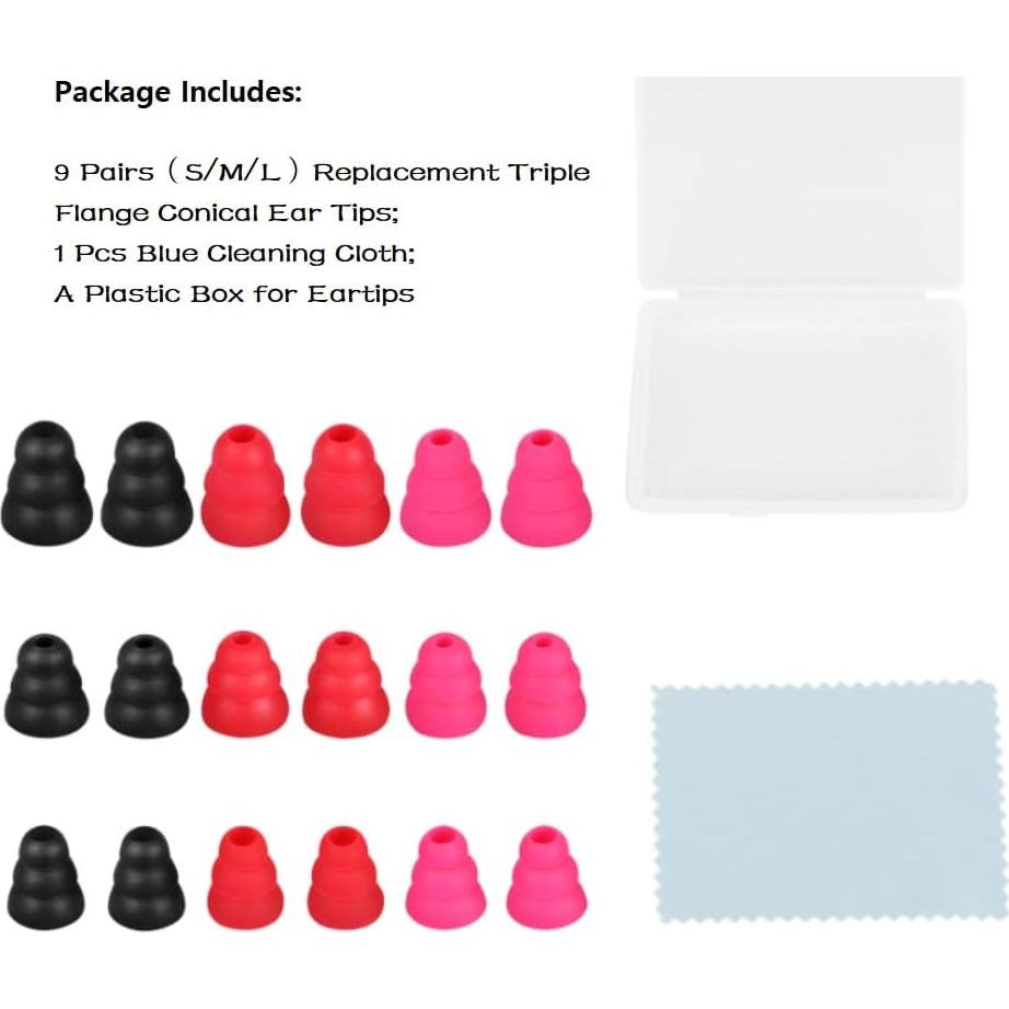 Consejos de Silicona Triple Flanco CYADCI 9 Pares S/M/L