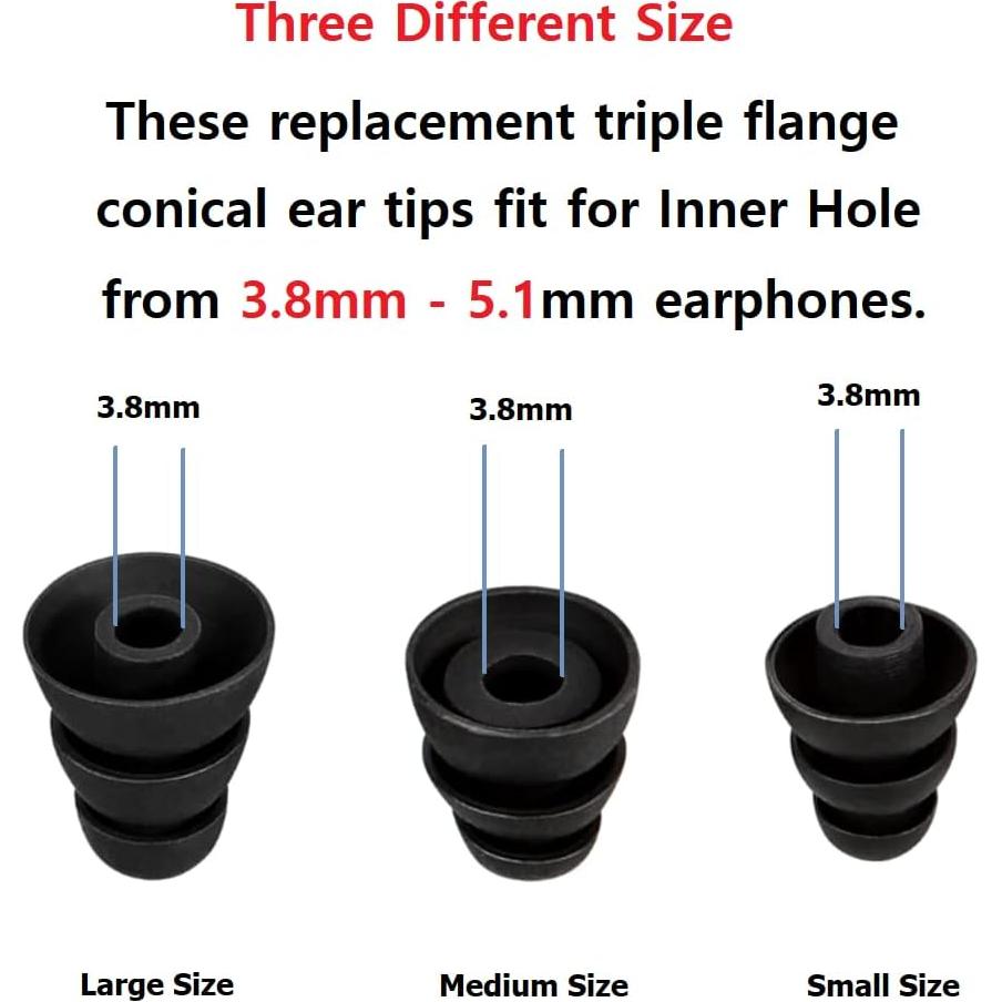 Consejos de Silicona Triple Flanco CYADCI 9 Pares S/M/L