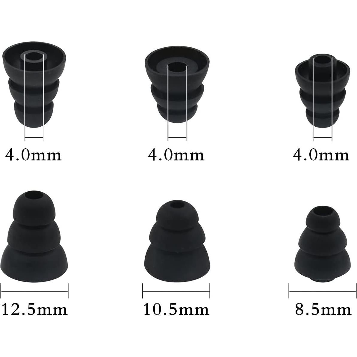 Puntas de Oreja Triple Flange ALXCD 6 Pares S/M/L Silicona