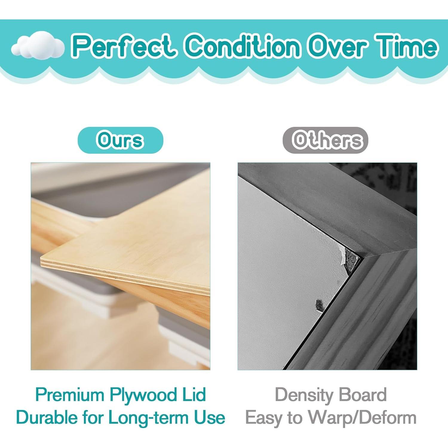 Mesa Sensorial de Madera FUNLIO con 2 Contenedores 39-56cm