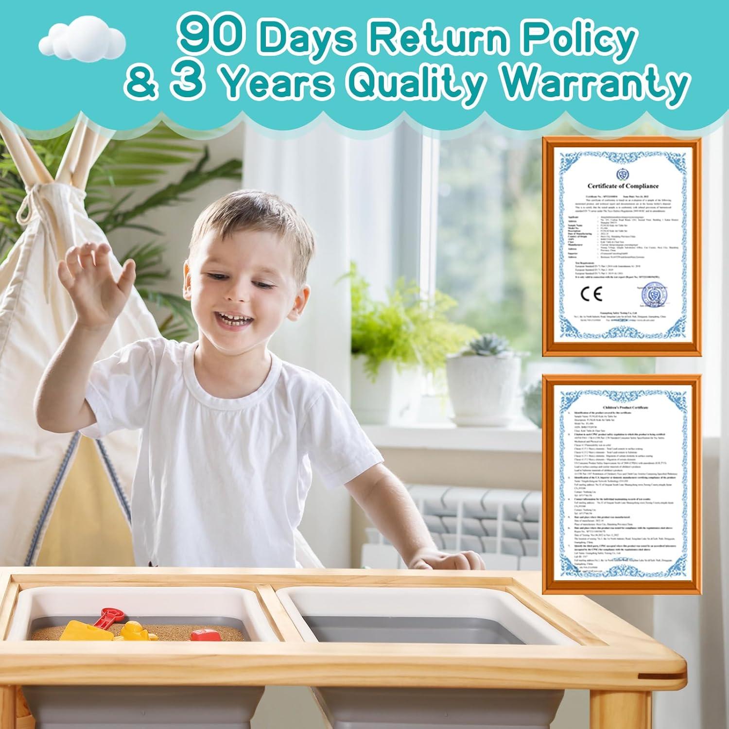 Mesa Sensorial de Madera FUNLIO con 2 Contenedores 39-56cm