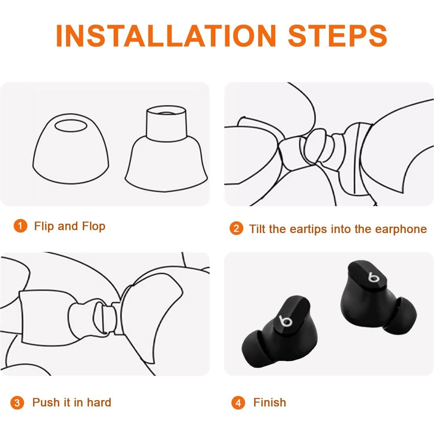 Puntas de Silicona para Auriculares Beats Studio Buds - Negro