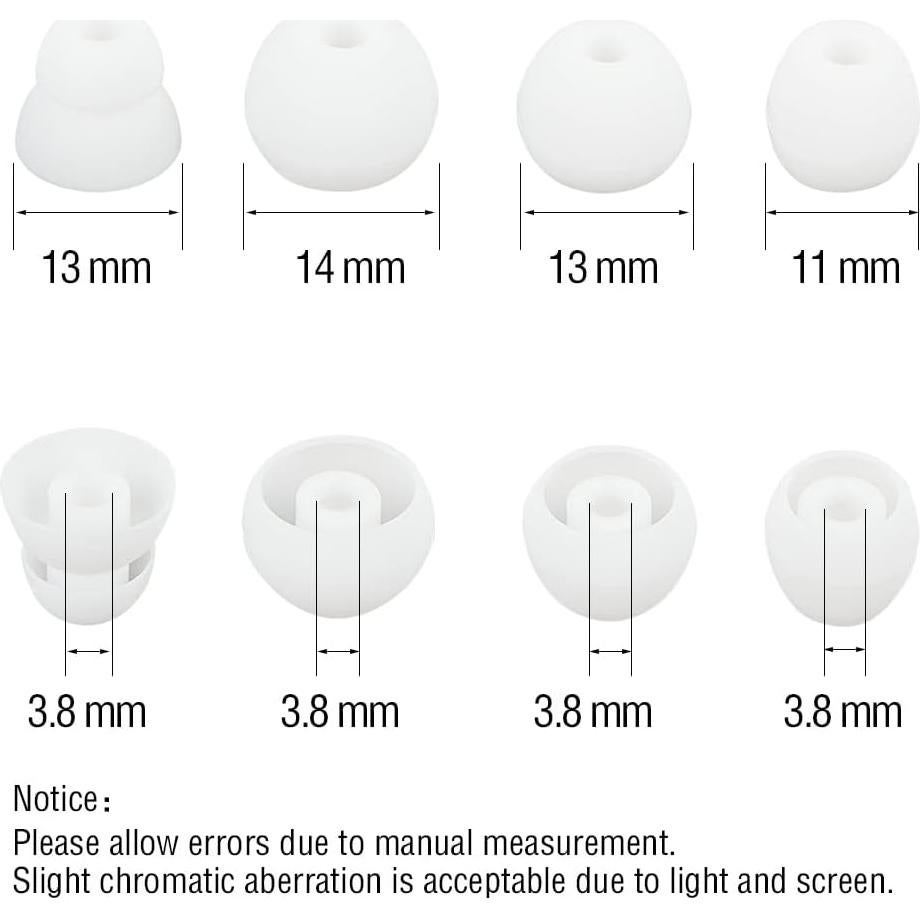Replacement Silicone Ear Tips Earbuds Buds Set Compatible with Powerbeats Pro Beats Wireless Earphone Headphones,4 Pairs（White）