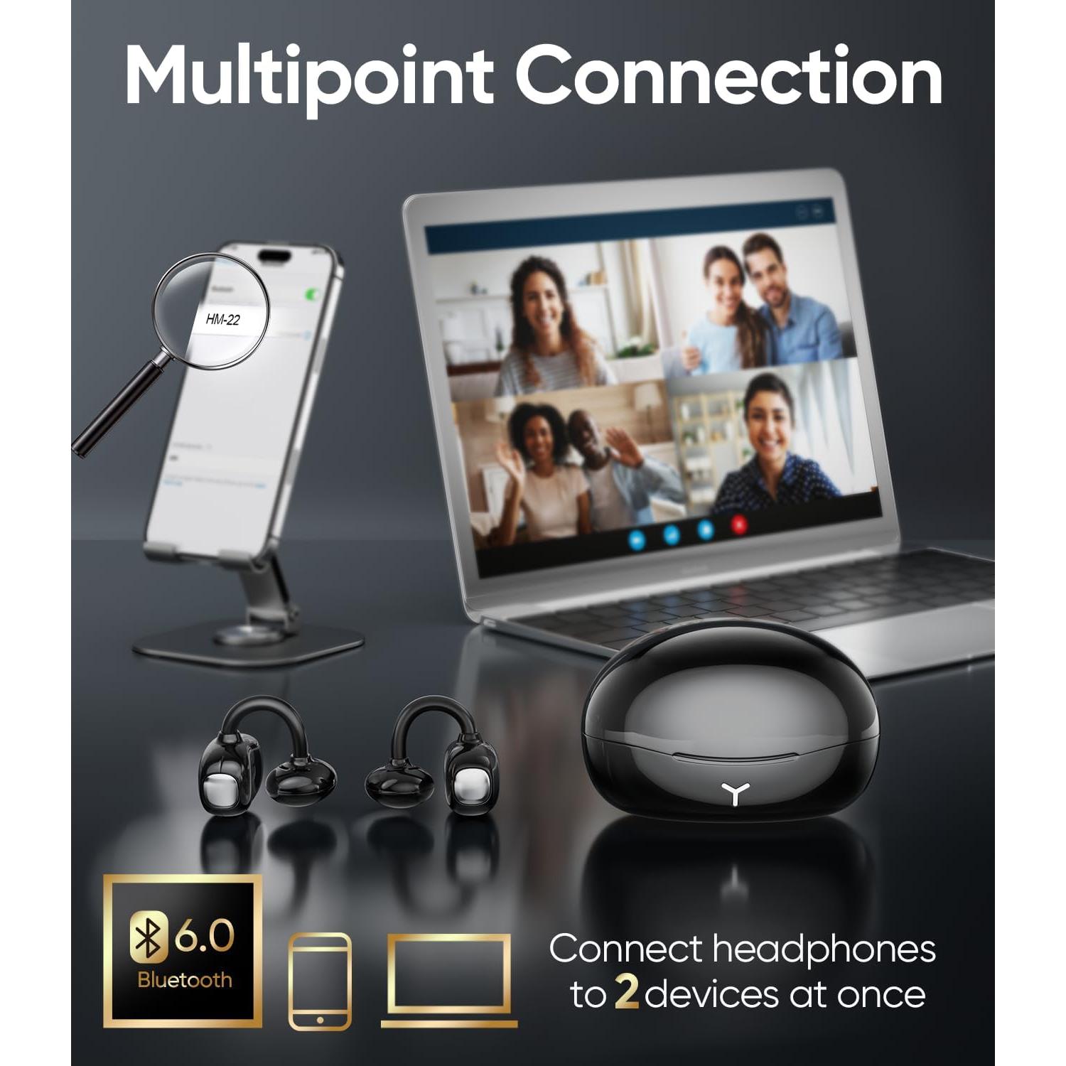 Auriculares Inalámbricos HM-22 Bluetooth 6.0, 60H Batería, Impermeables