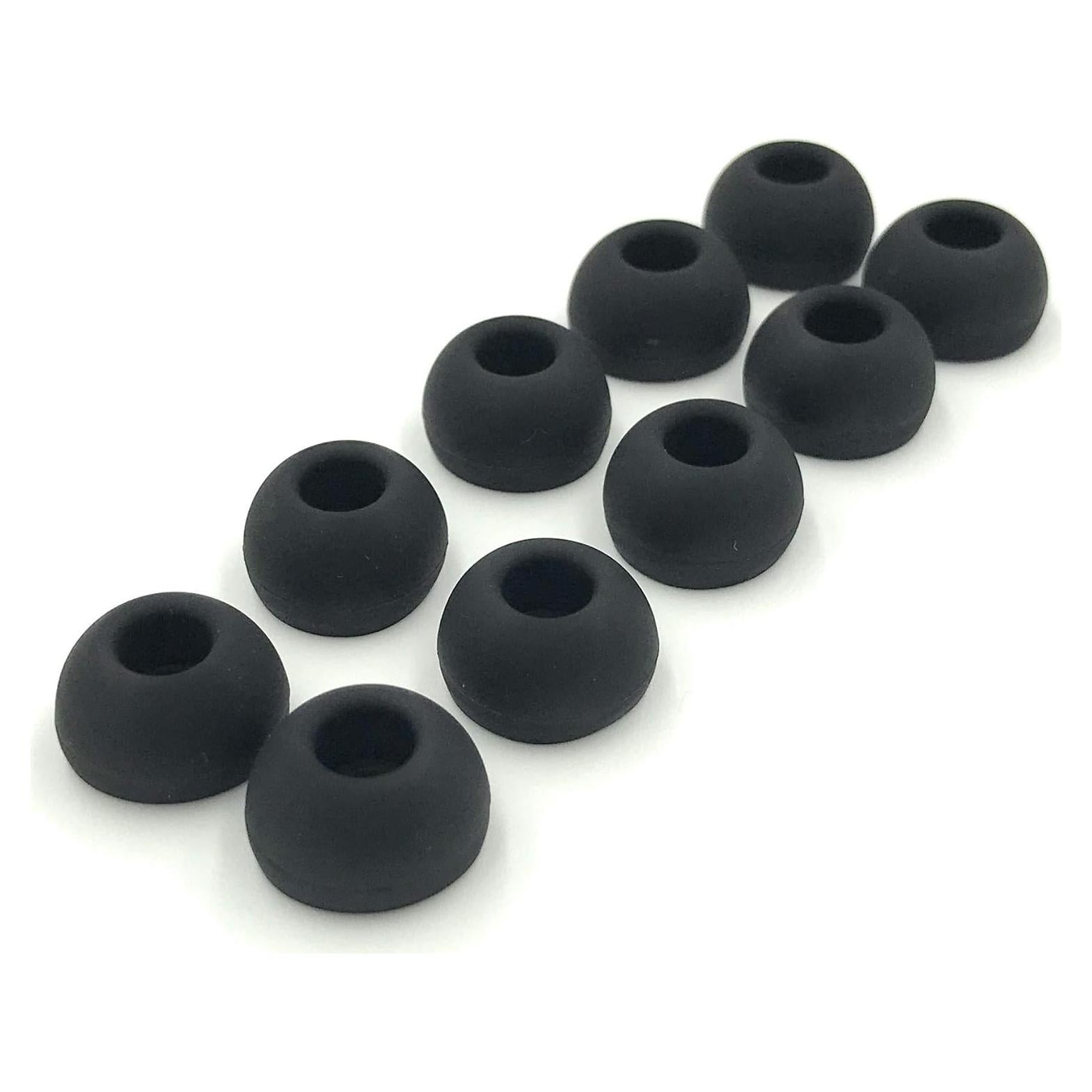 10 Pares Tapones de Silicona Grandes Negras para Auriculares